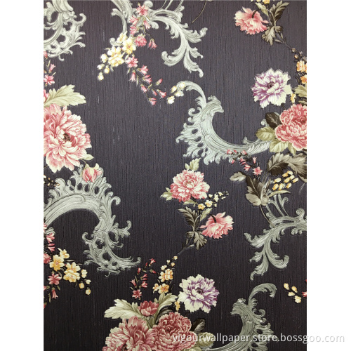 PVC Vinyl tapet Bedroom Flower Design Wall Covering
